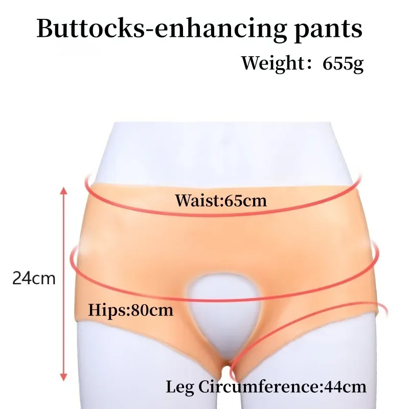 New 성인용품 Crossdressing Fake Pussy Panties Fake Ass Silicone Ass Panties Stretchy Buttocks Crotch Enlargement No Marks18+
