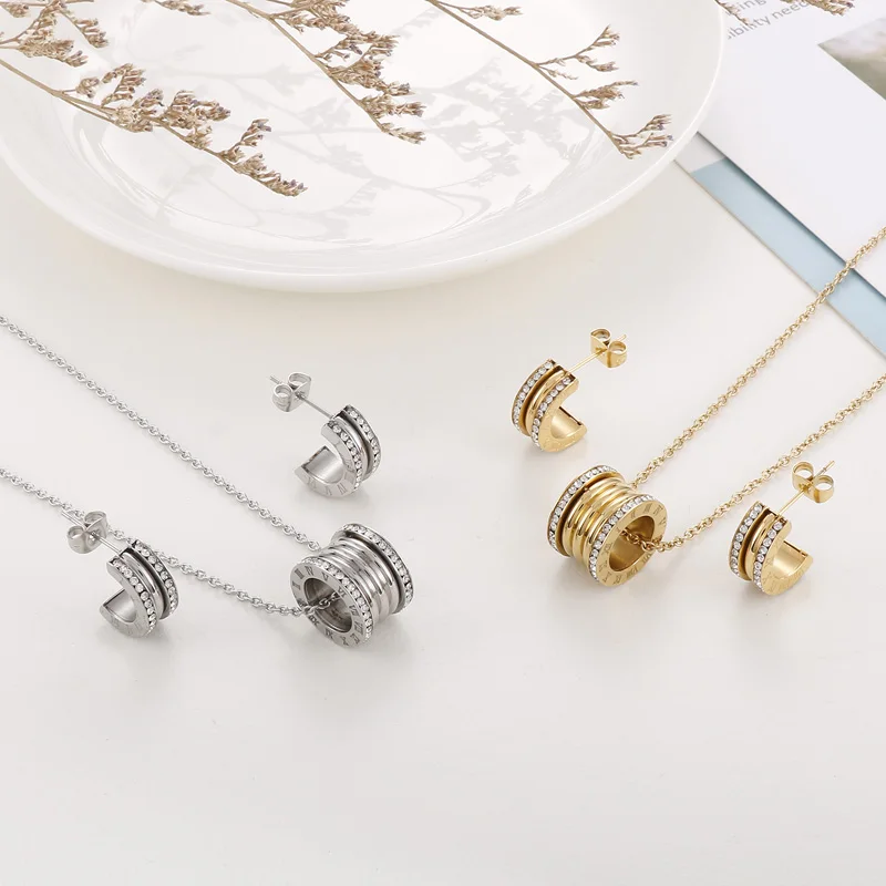 KALEN NEW Crystal Bride Jewelry Set Rhinestone Silver Gold Color Wedding Dress Banquet Necklace Earring Set Ladies Gift