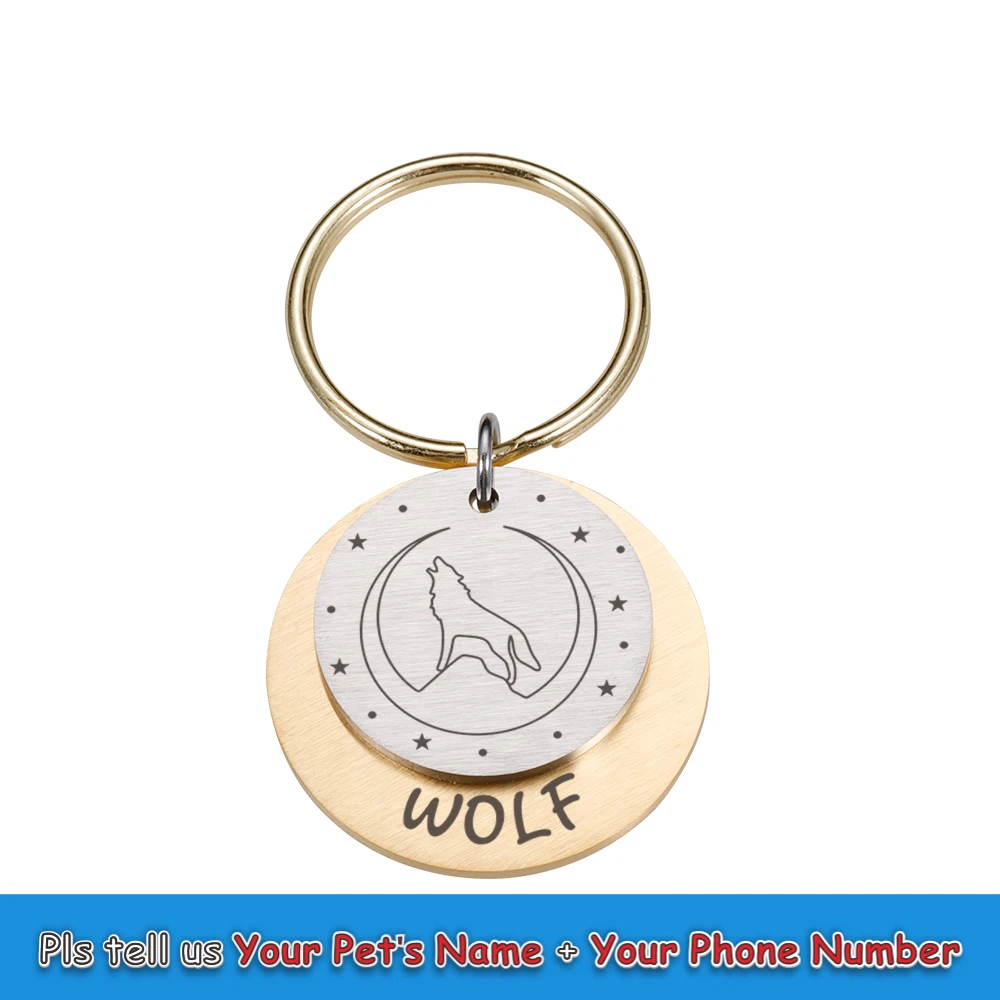 Personalized Engraving Pet ID Tags Anti-lost Dog ID Tag Identification Customized Pet Name Puppy Collar Dog Cat Tag Pet Supplies 