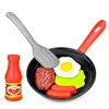 8PCS Children Kitchen Food Toys Simulation Cookware Game Set Pretend Play Pot Steak Vegetable Bread Hot Dog Omelette Kids Gift 5