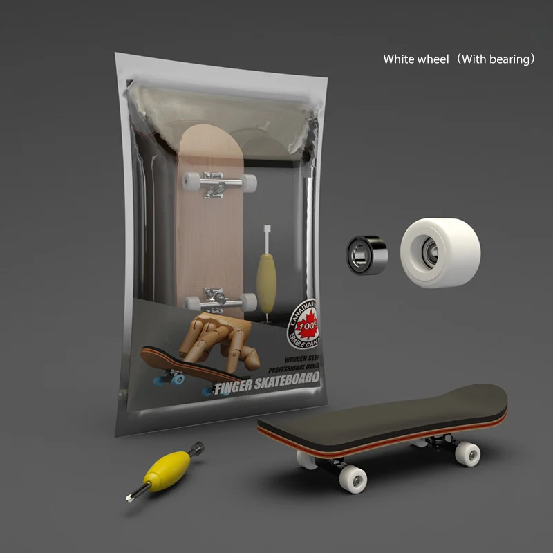 Deluxe Five-Layer Maple Wood Finger Skateboard with Alloy Wheels