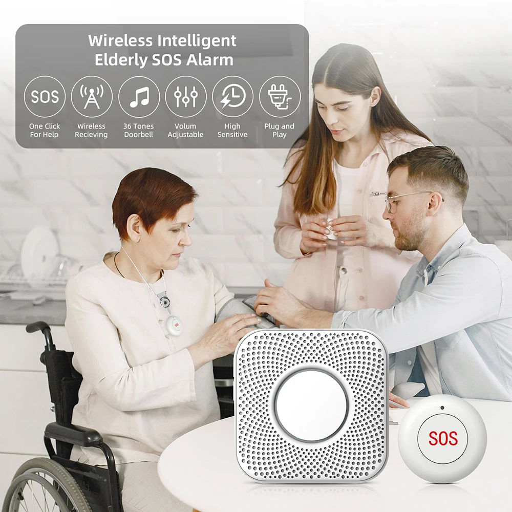 Wireless Remote SOS Button 433MHz Home Alarm System For Patient Elderly