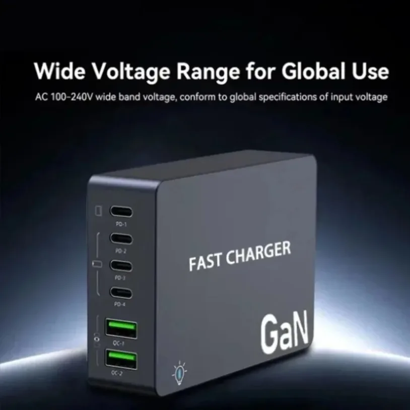 GaN 6-Ports 990W USB C Charger Desktop Charger Type C PD 100W PPS Fast Charging Station for Laptop Tablet MacBook Samsung iPhone