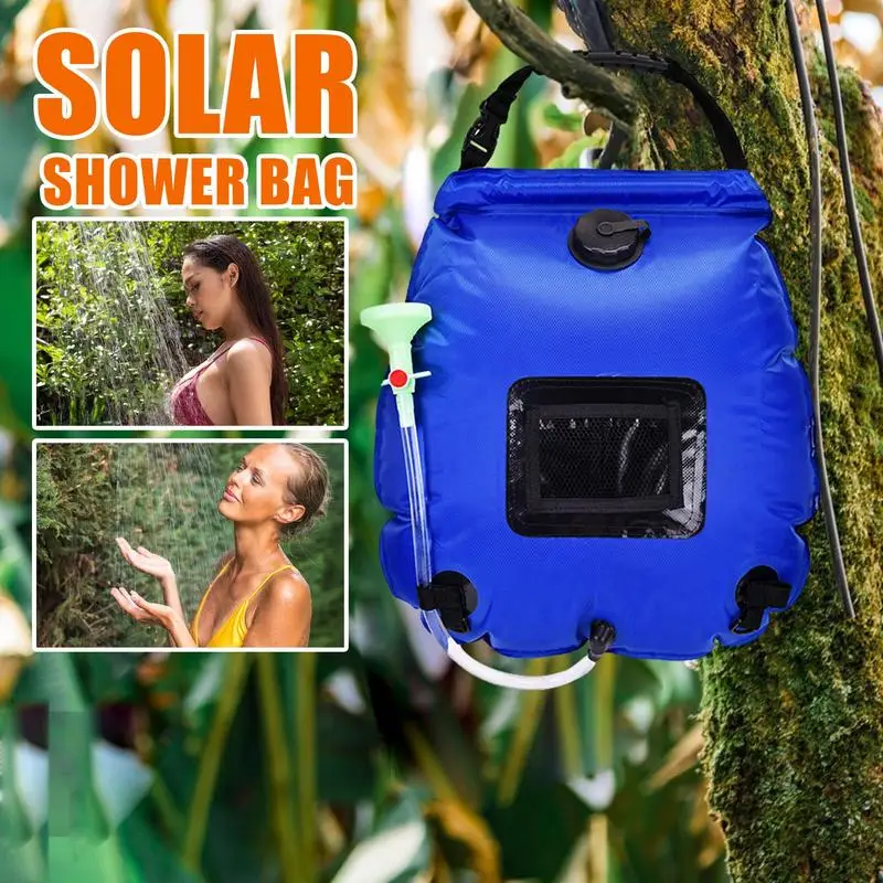 

Портативная солнечная душевая сумка 20л складная сумка для хранения воды сумка для душа для кемпинга сумка для горячей воды со шлангом насадка для душа кран герметичная