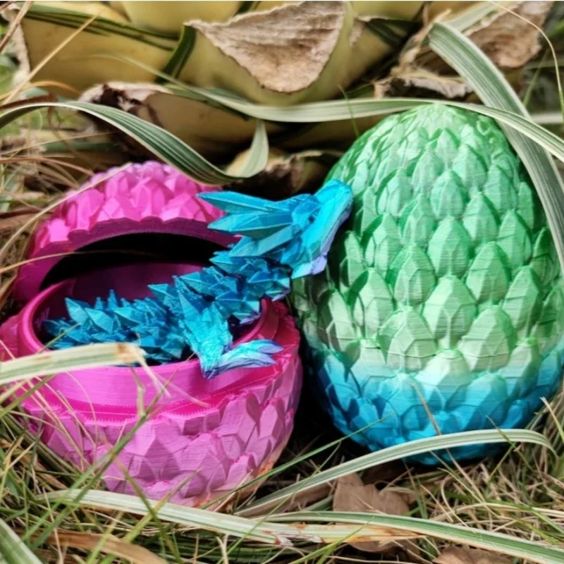 3D Printed 12inch Crystal Dragon with Egg Dinosaur NeaYear Fidget Toy Gifts for Adults Easter Basket Stuffers fidget toys dragon statue