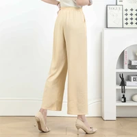 Plus Size Straight Leg Pants Women's Elastic Waist Loose Pants New 2024 Street Women's Casual Clothing Home Trousers - Image 4