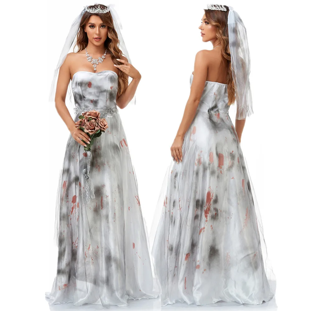 

Мульти Хэллоуин призрак невесты сексуальное платье косплей вампир ужас женское карнавальное платье для взрослых