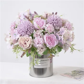 Artificial Flowers  Silk Bride Bouquets Peony Wedding Supplies Home Room Garden Decoration Fake Floral Valentine'S Day Gifts 1
