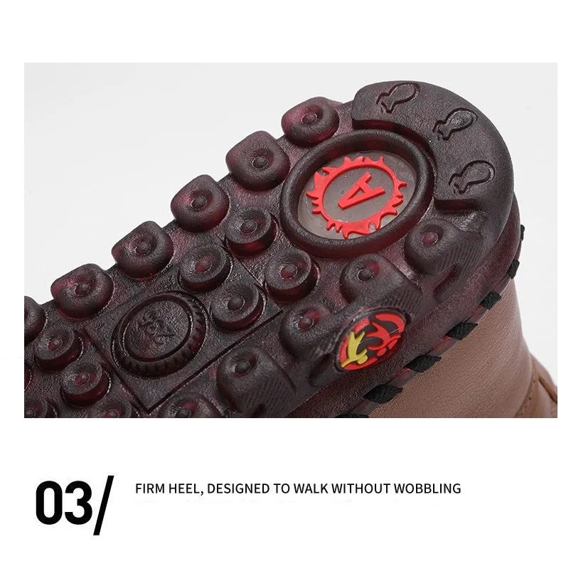 Autumn Winter Women Flat Shoes Leather  Short Boots Female Soft Sole Comfort Booties Winter Warm Plush Snow Boots Waterproof