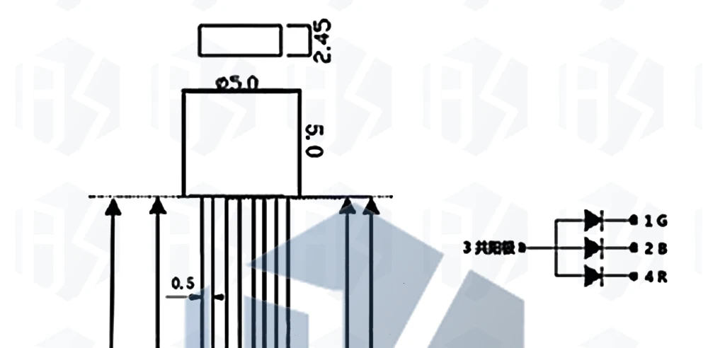 10 ~ 100PCS LEDs 255 Diode RGB LED Diffuse Kathode/Anode Quadrat 2*5*5mm rot Grün Blau Leuchtdioden DIY Diodo – Detail 6
