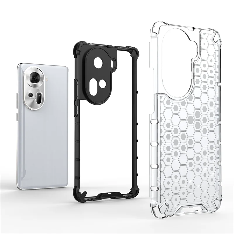 Shockproof TPU Armor PC Silicone Phone Case with Clear Back Cover