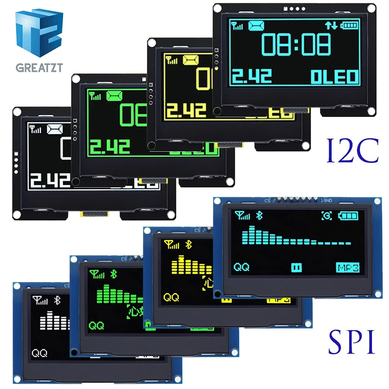 GREATZT-M-dulo-de-pantalla-LCD-OLED-SSD1309-2-4-interfaz-de-serie-SPI ...