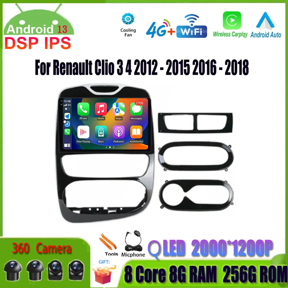 

10.1" Android 13 For Renault Clio 3 4 2012 - 2015 2016 - 2018 Auto Carplay Car Radio Video Multimedia Player Stereo Audio GPS