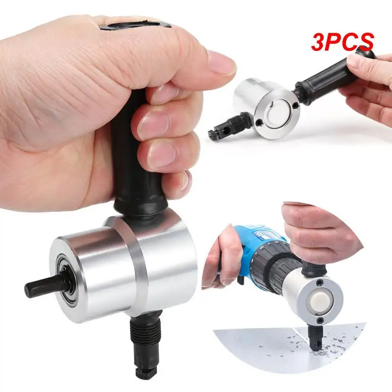 

3PCS Metal Sheet Cutter Double Head Iron Nibbler Cutting Power Tools Electric Drill Attachment Accessories Car Plate Punch