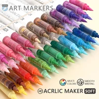 9 Colors/Set Colored Acrylic Paint Art Marker Pen DIY Graffiti Drawing Pens For Notebook Diary Writing Painting Stationery