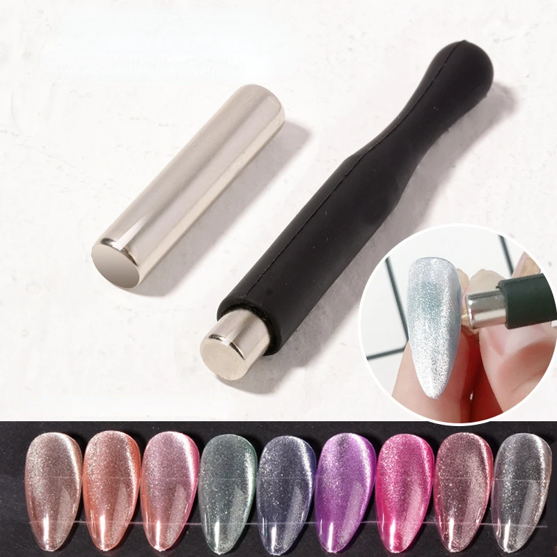 1pcs Hengeres Mágnes számára Cica Feltűnően néz UV Gél lakk vel nails Művészet dekorációs Ágcsernyő Szeg Mágnes szerszámok számára manicura Design