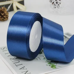 Vibrant 40mm Satin Ribbon Collection for Crafts and Gift Wrapping - 25 Yards (Dark blue)