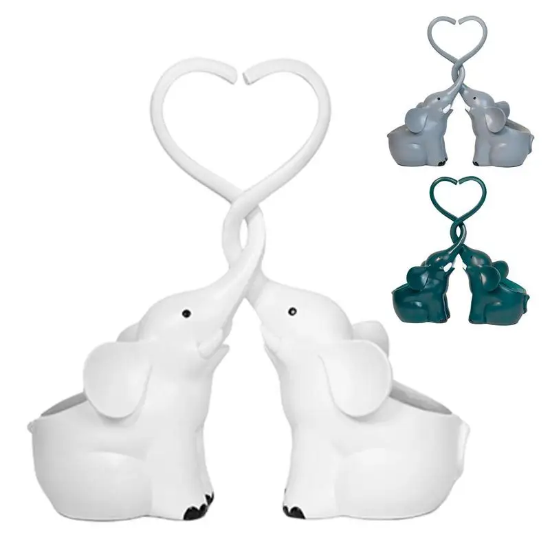 

Elephant Succulent Planter Pots Couple Elephant Twined Heart Nose Design Resin Succulent Planter Container Modern Plant Pots