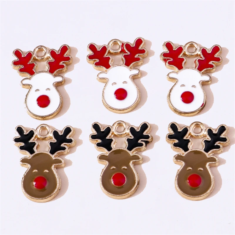Duarte 20 Teile/los Cartoon Tier Charms Emaille Weihnachten Hirsch Charms Anhänger für Schmuck Machen Halskette Ohrringe DIY Handwerk Geschenk
