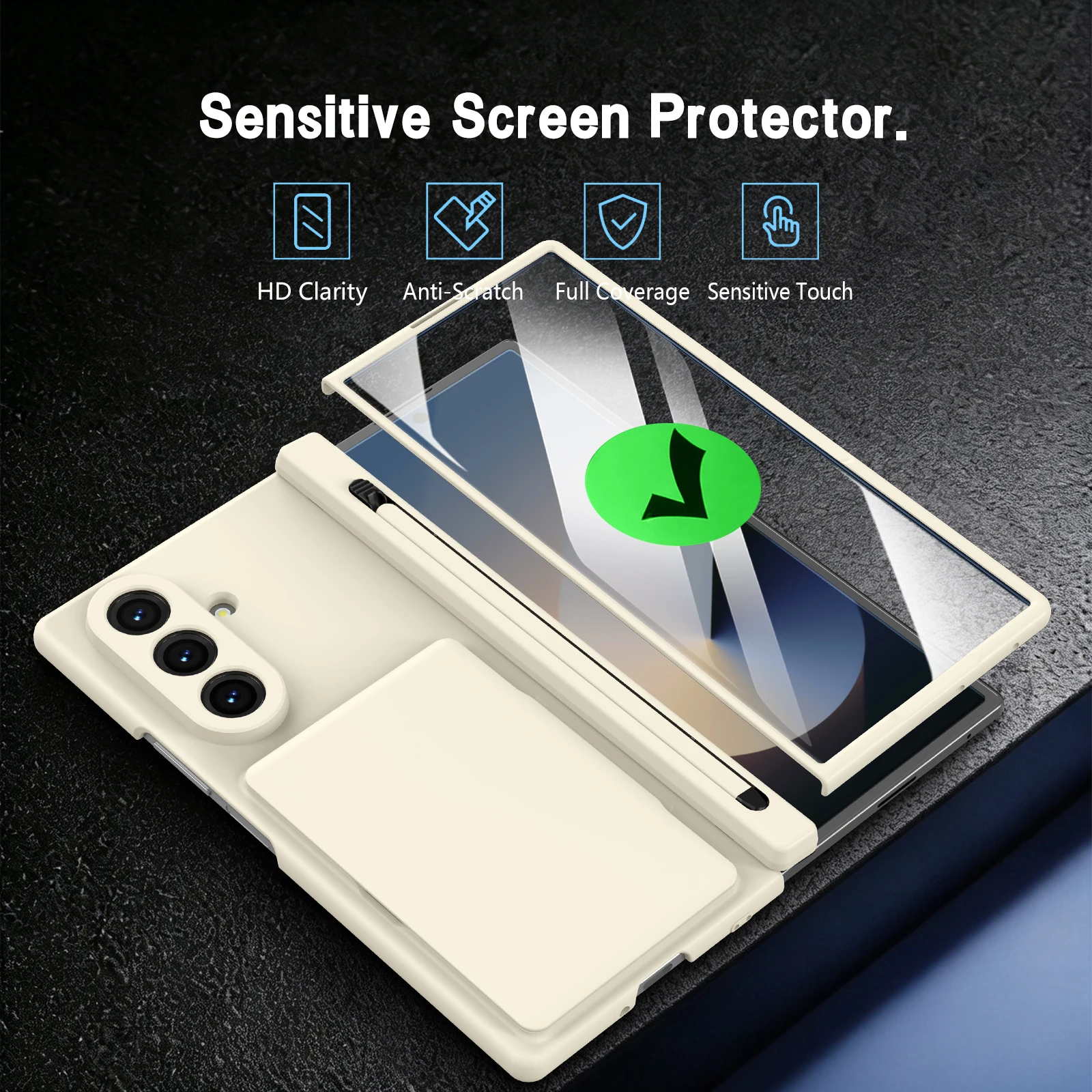 Premium Touch Pen Case with Integrated Slot & Built-in Wallet Stand for Samsung Z Fold Series