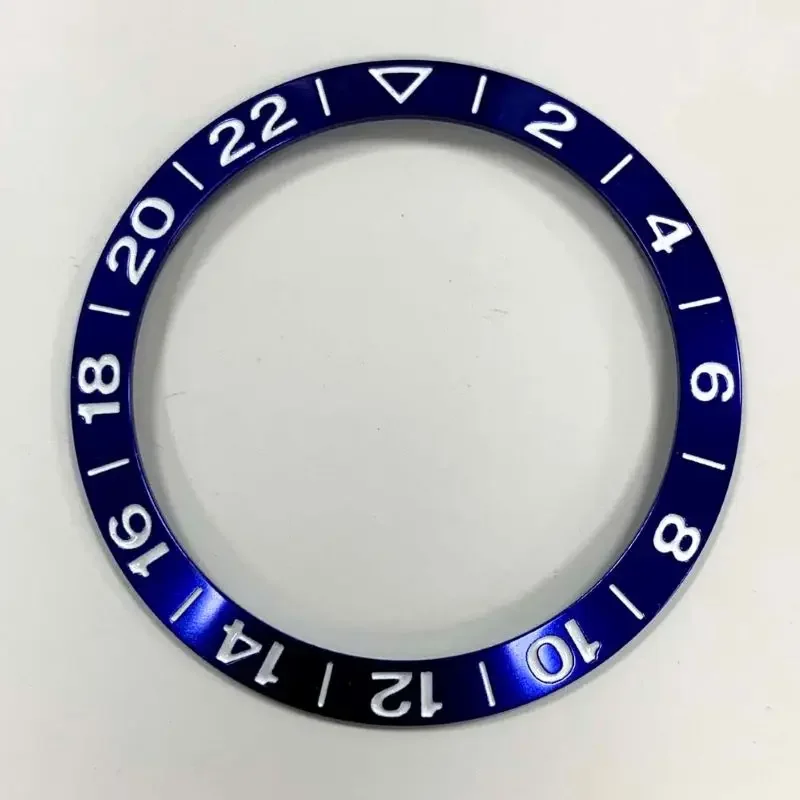Aluminum Sloping Watch Bezel Insert with GMT Font, 38x30.5mm