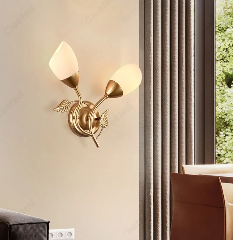 Description Picture 4 of itemMinimally Designed LED Glass Lampshade E14 Dual Head Wall Lamp for Bedrooms Bedside Lamps Hotel Living Rooms Home Decor Lights