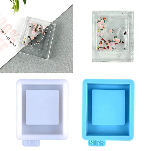 Rectangle Resin Mold with Display Stand Ornament Mold Photo Frame Silicone  Mold