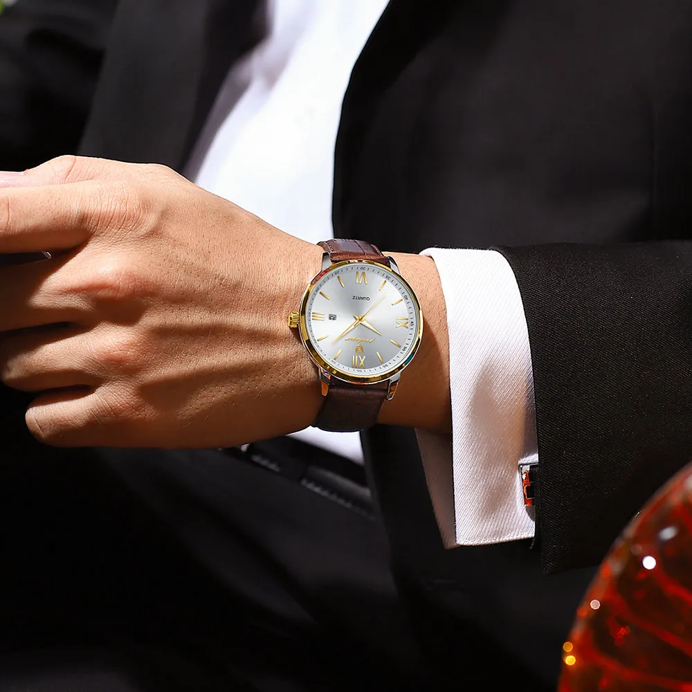 POEDAGAR Fashion Luxury Man Watch Luminous Waterproof Date Men's Quartz Wristwatch Business Leather Watches For Men Reloj Hombre 5