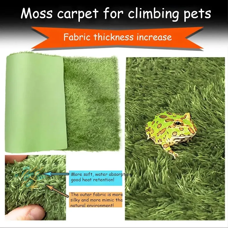 Reptile Carpet Mat Terrarium, Bedding Substrate Liner Mat,Imitation Rainforest Crawler Mats for Snakes Dragon Chameleon reptile