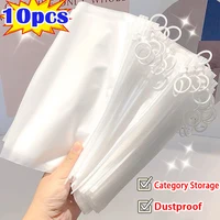 A5 10pcs Clear Travel Storage Bag Zipper Punch Portable File School Supplies Holder Cosmetic Organizer Pocket Bags Category Desk 1