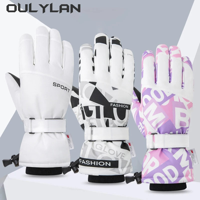 

Oulylan New Waterproof Ski Snowboard Gloves Touchscreen Outdoor 3M Thickened Snow Gloves Motorcycle Gloves Motorcycle Gloves