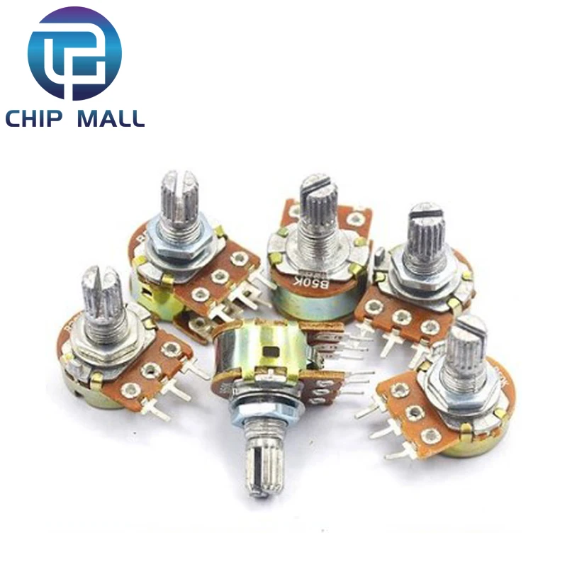 WH148 Linear Potentiometer 15mm Shaft With Nuts And Washers 3pin WH148 B1K B2K B5K B10K B20K B50K B100K B250K B500K B1M