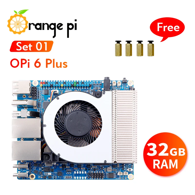 Orange Pi 6 Plus+Cooler 32GB DDR5 CIX SoC Single Board Computer M2