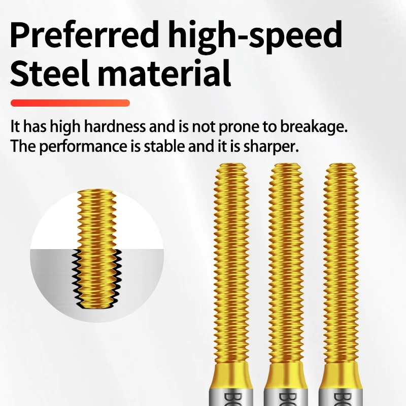 HSSE-M42 JIS Standard TIN Coating Roll Forming Tap M1 M1.2 M2 M3 M4 M5 M6 M8 M10 M12 Machine Screw F