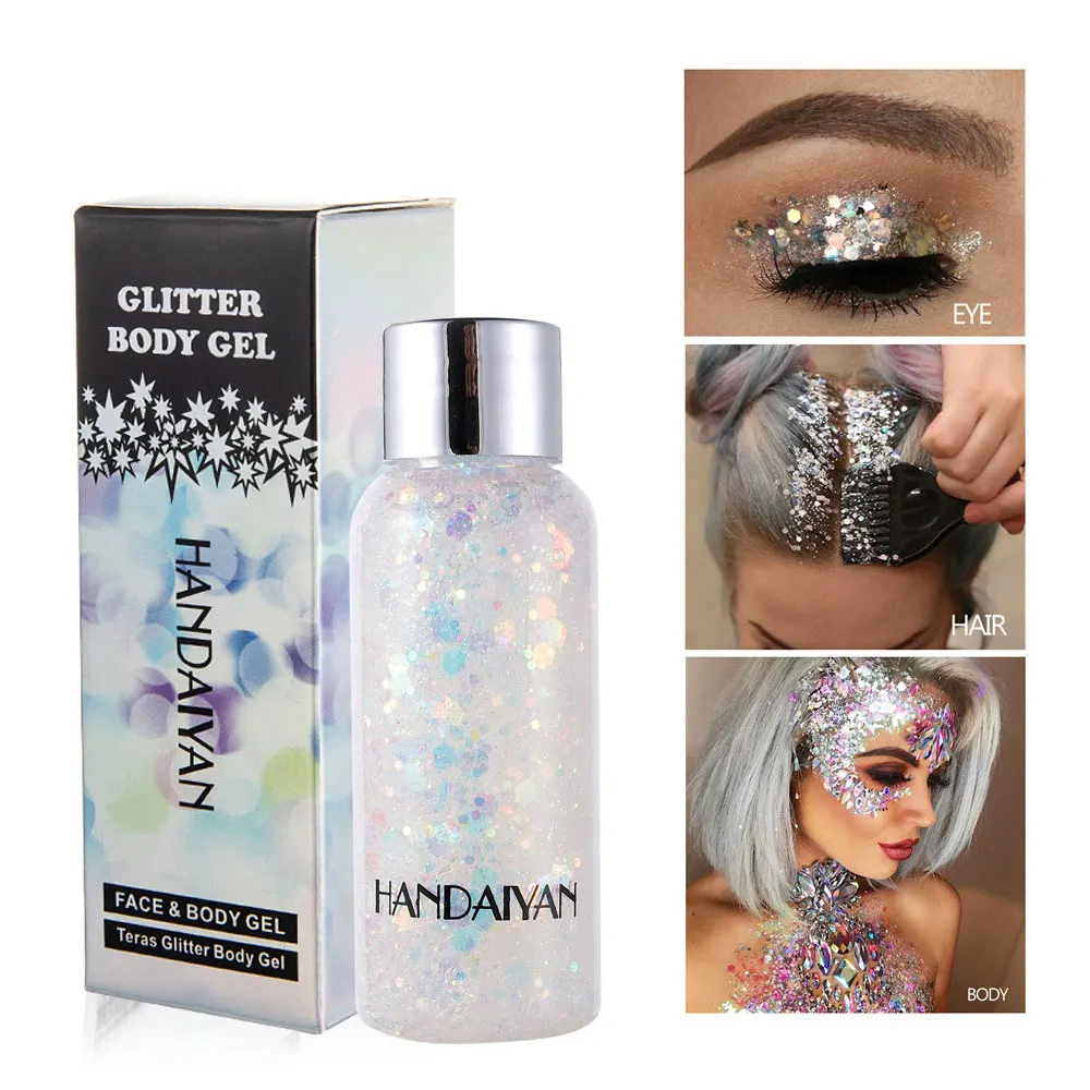 Eye Glitter Nail Hair Body Face Glitter Gel Art Flash Heart Loose Sequins Cream Festival Glitter Decoration Party Festival