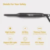 KIPOZI 3/10 Inch Pencil Hair Straightener for Quick Touch Ups, Mini Flat Iron Titanium for Short Hair 15S Fast Heat Dual Voltage 3
