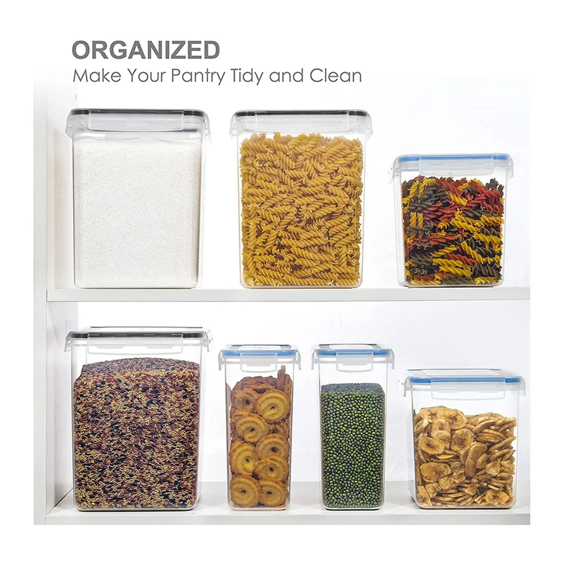 KICHLY Contenitore per cereali (Set di 6) - Plastica senza BPA