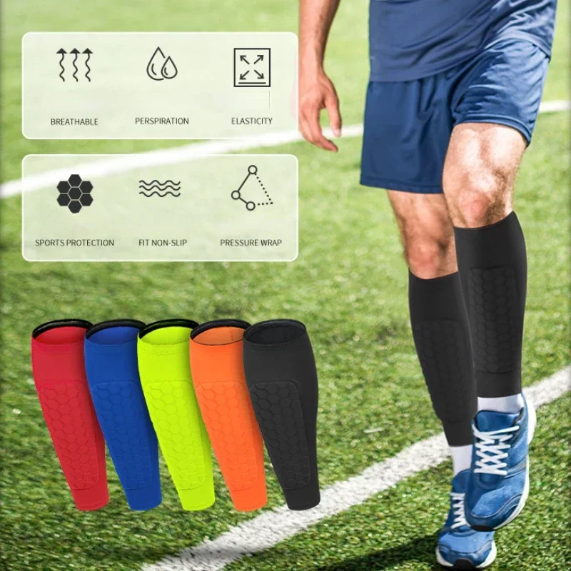 Aazon.co : Soccer Shin Guards, Shin Defender With Honeycob Copression Sleeves, Sports