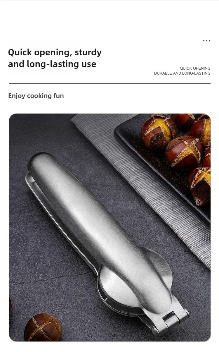 2025 Stainless Steel Chestnut Opener, Cross Shaped Chestnut, Household Multifunctional Peeling Tool, Chestnut Clip, Walnut Clip