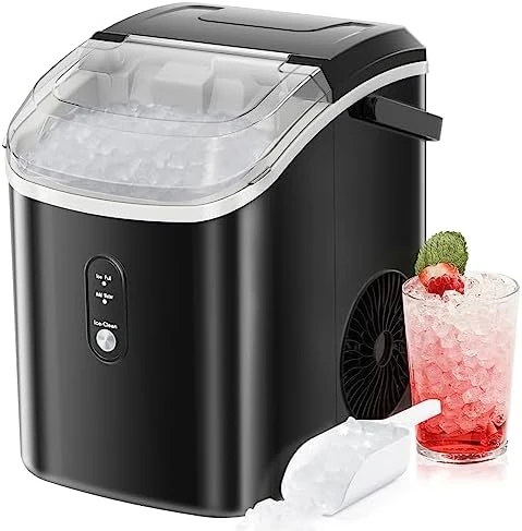 Nugget Ice Maker Countertop, Portable Crushed Sonic Ice Machine