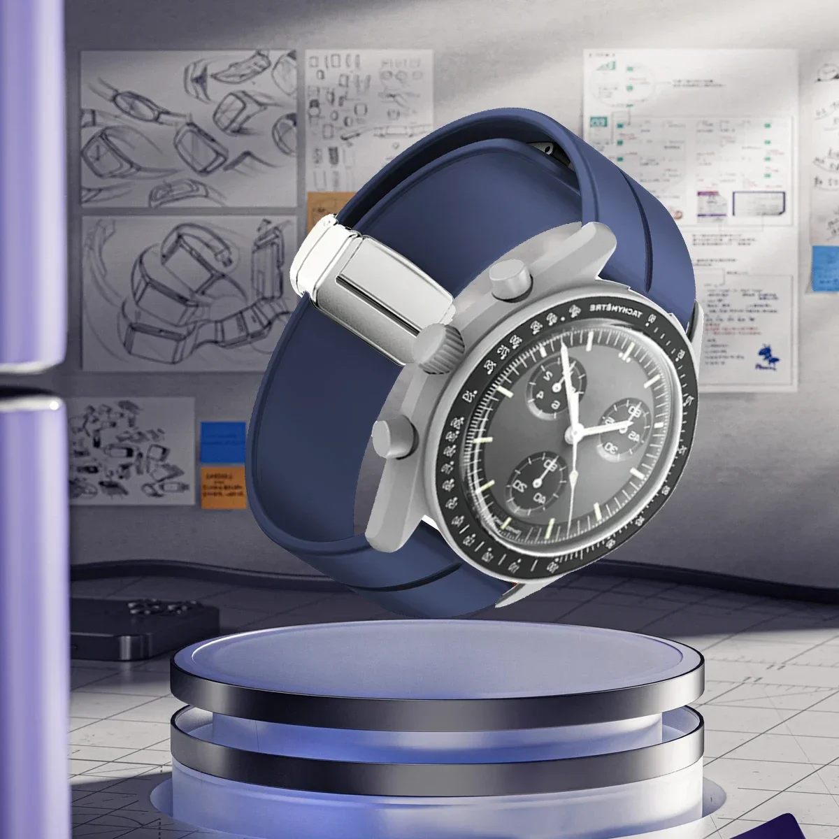 Magnetic Buckle Strap for Omega X Swatch Joint MoonSwatch Soft