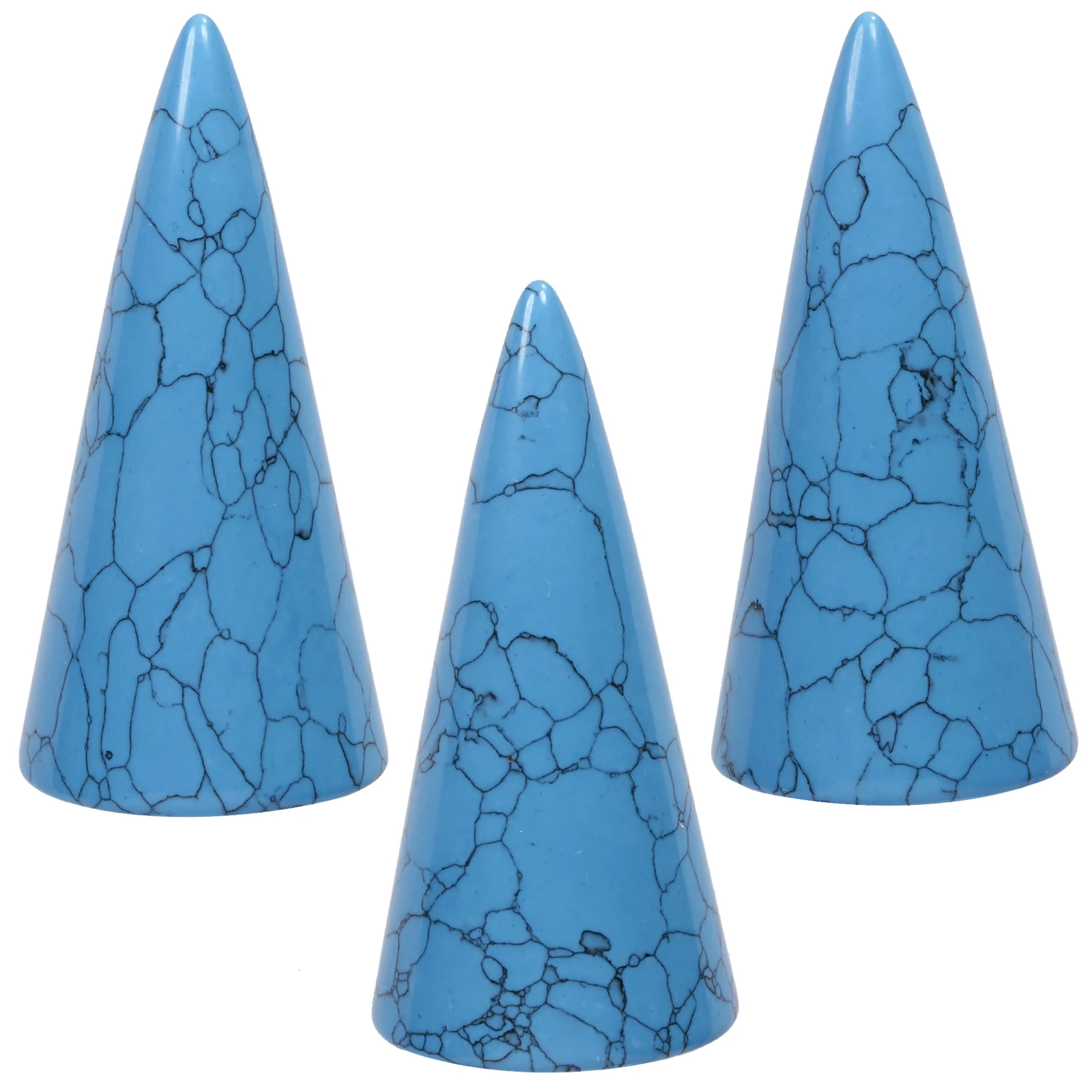 Blue Howlite Turquoise Cone Stone Ring Holder For Desktop Ornaments Home Decor