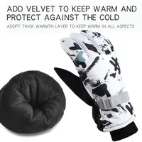 Winter Warm Snowboard Ski Gloves Thicken Fleece Non-slip Waterproof Gloves Touch Screen Motorcycle PU Leather Snow Sports Gloves 5