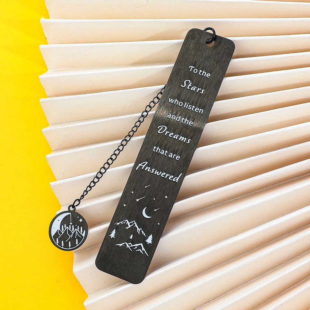 Metal Bookmark Bookmarks Stationery Supplies Double Sided Inspirational Black for Book Lovers Gift for Teachers Students