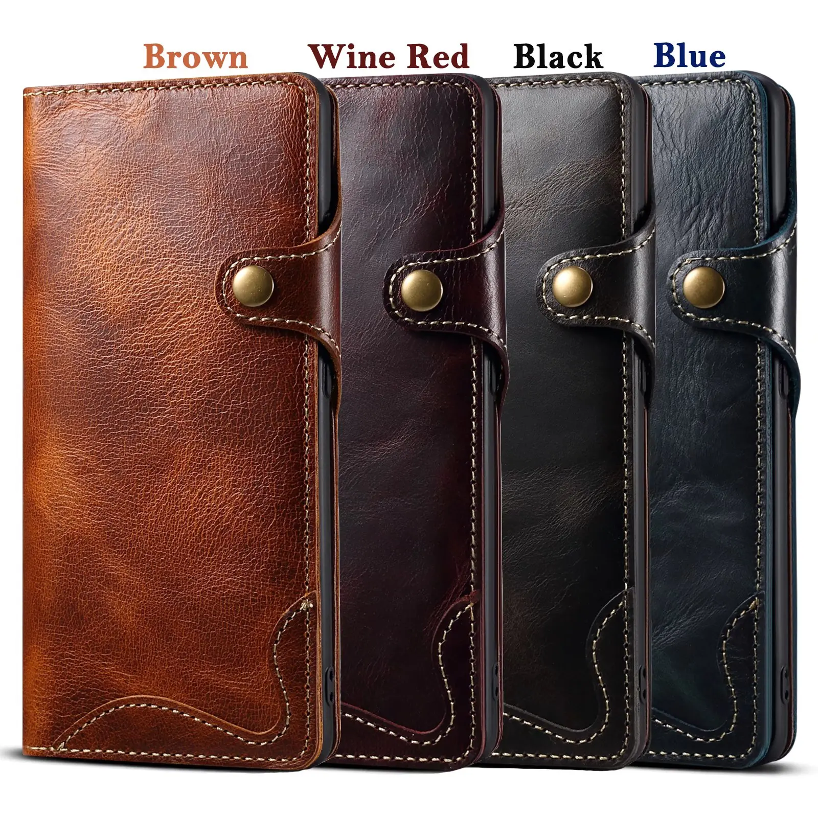 Premium Vintage Cowhide Leather Wallet Cover with Card Holder