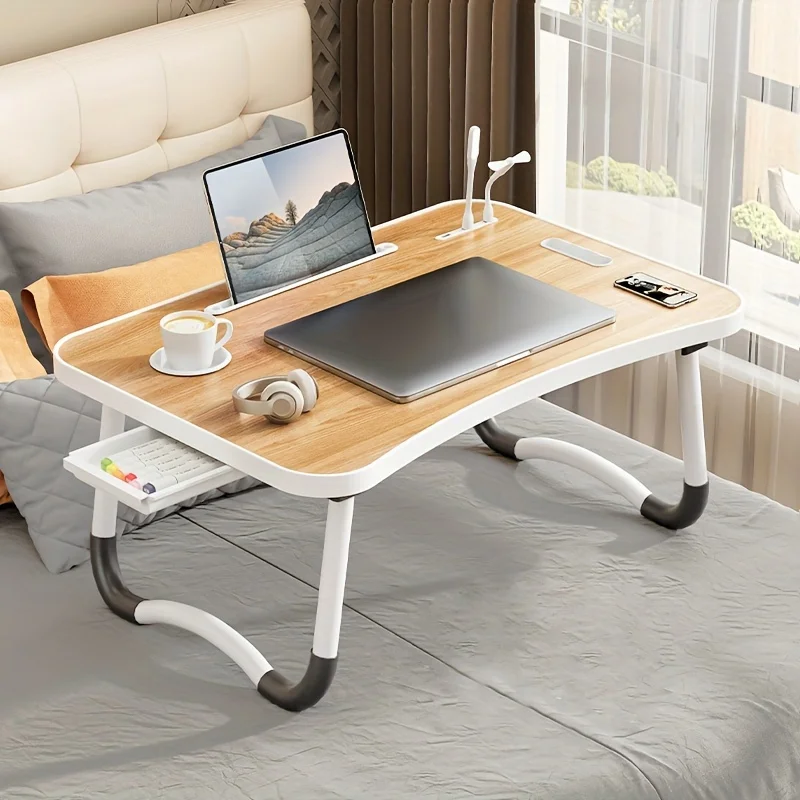 Foldable Portable Laptop Desk with USB Light Fan