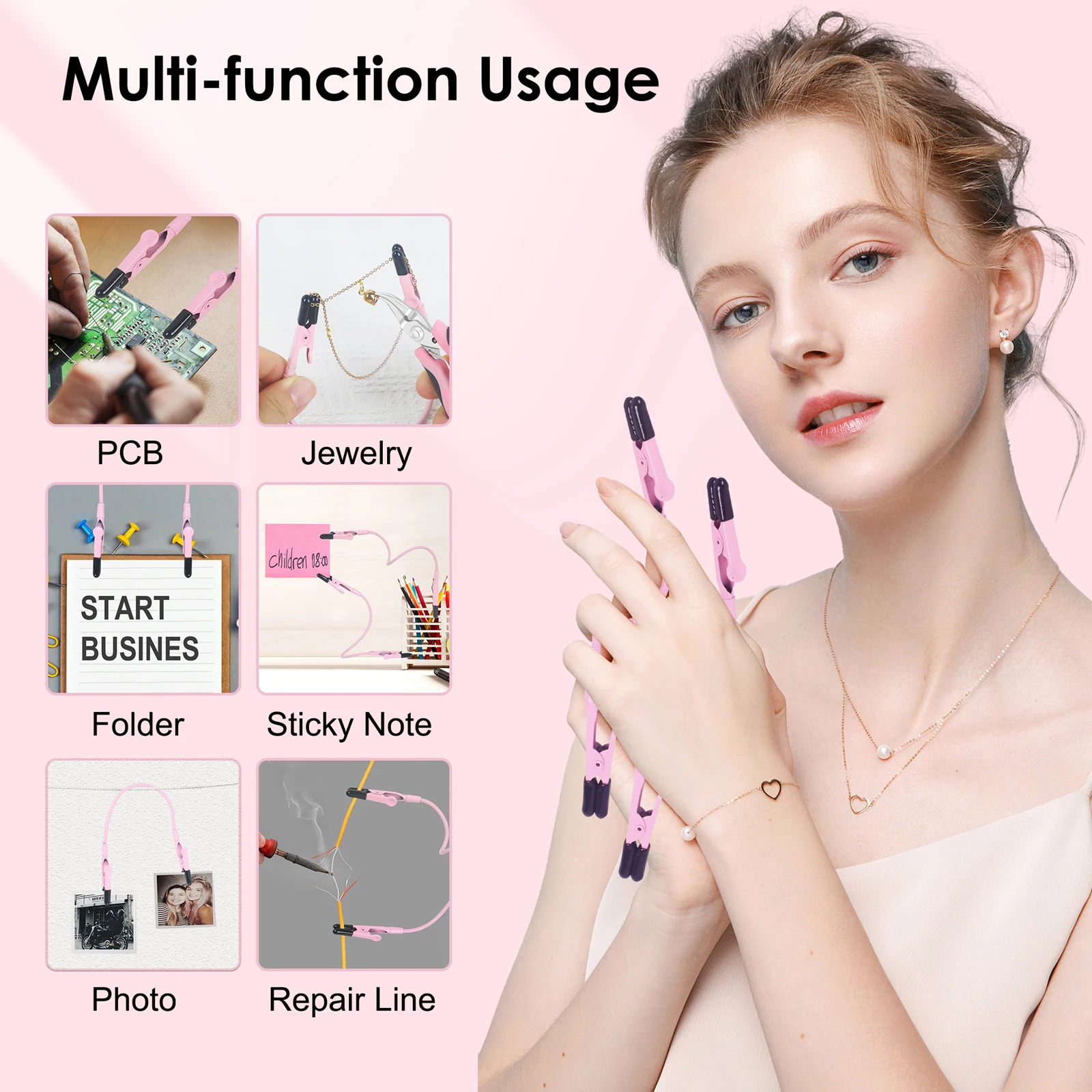 Toolour Soldering Helping Hands 2 Universal Flexible Arm Welding Assistant PCB Clamp Jewelry Making Tools DIY Auxiliary Fixture soldering helping hands