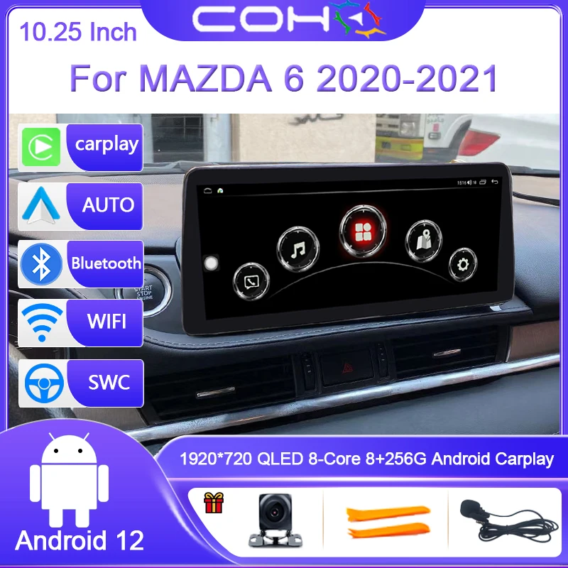 

Автомобильный радиоплеер 10,25 дюйма для Mazda 6 Atenza 2020-2021 1920*720 Android 10 8G + 256G, GPS-навигация, Восьмиядерный процессор, радио, мультимедиа