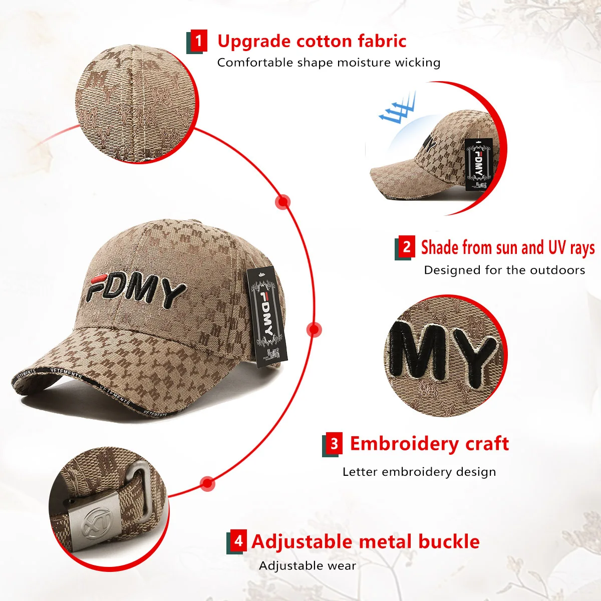 Letter Embroidered Baseball Cap Ladies Spring and Summer Outdoor Sunscreen Unisex Fdmy Hat Sports Casual Men's Hip-Hop Hat