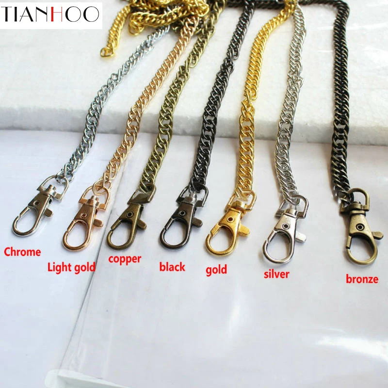 10pcs 60cm Metal Chain Handbag Buckle Handle Ladies Bag Shoulder Strap Accessory Hardware Double Braid